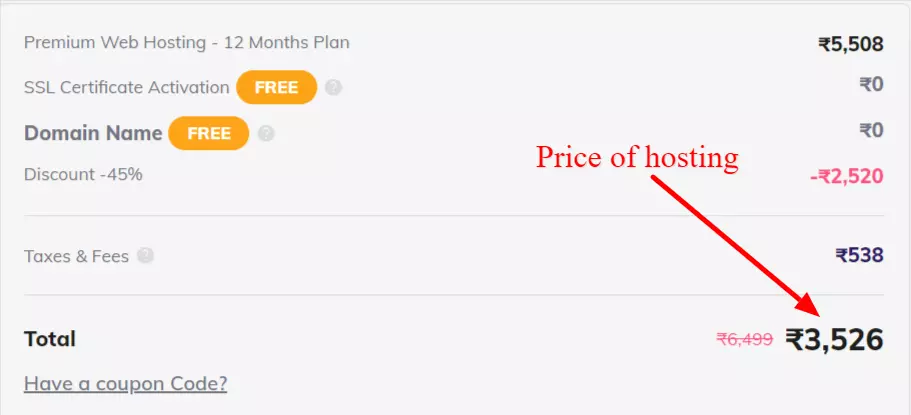 Hostinger hosting price without coupon code