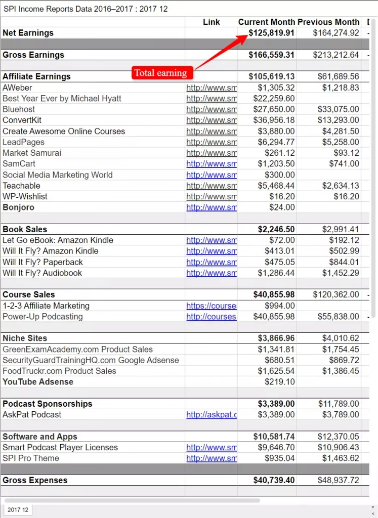 Pat Flynn income report