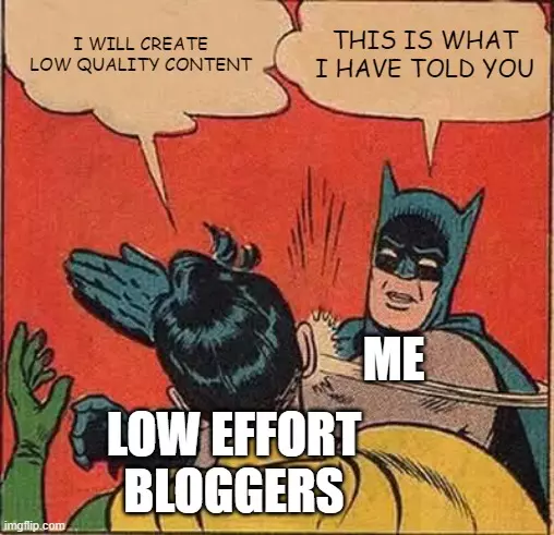 Low effort bloggers meme