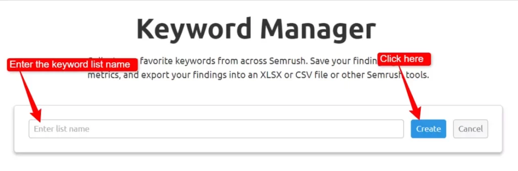 Keyword manager tool