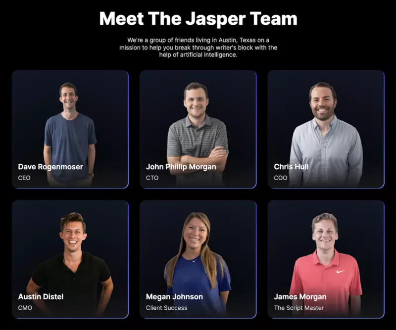 Jasper AI team members